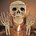 Realistic Skeleton Stakes Bones Skull Head and Hands Halloween Skeleton Decorations for Yard Lawn Stakes Garden Outdoor Halloween Decorations Scary Skull Skeleton Halloween Graveyard Décor (large)