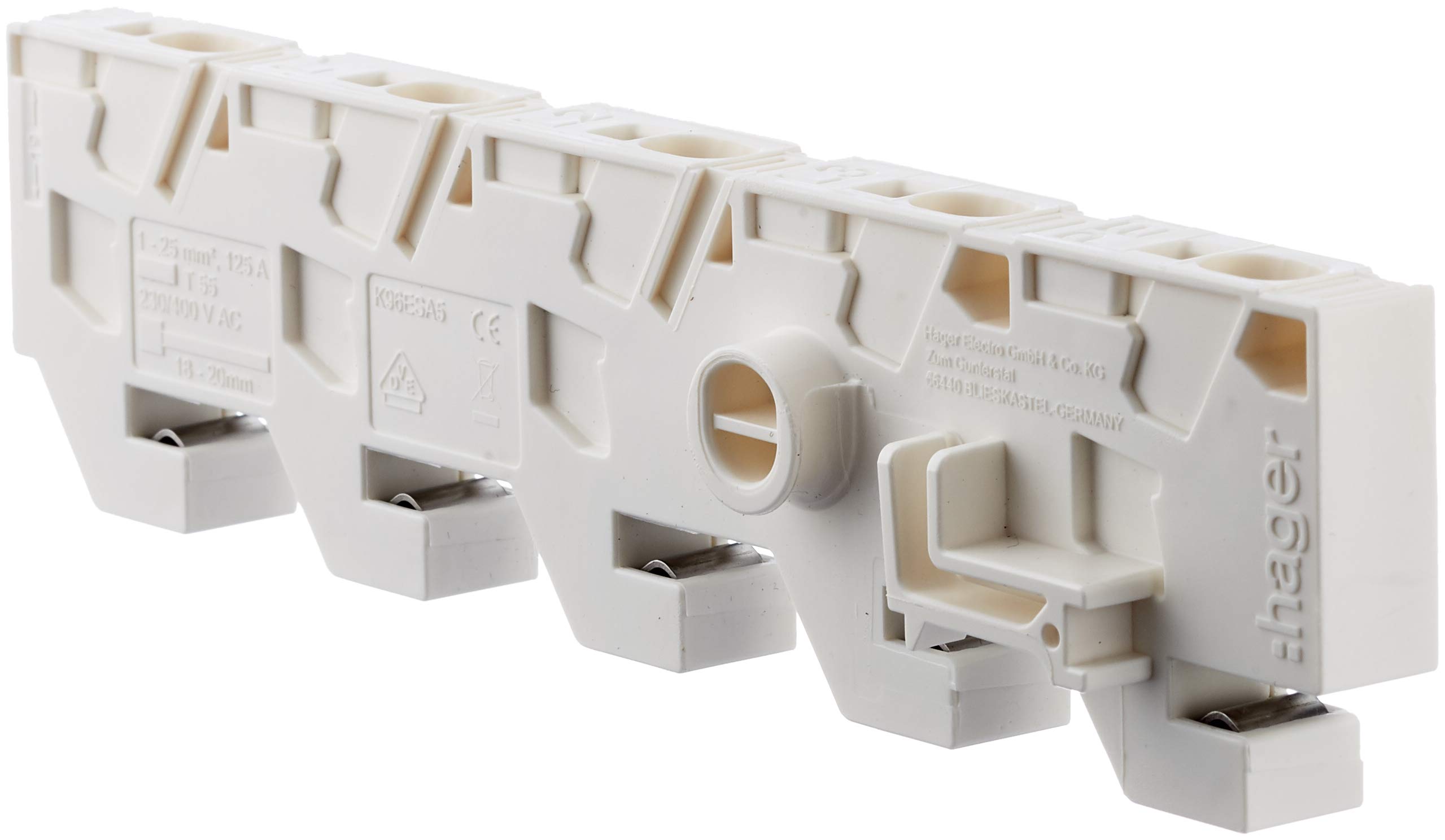 Hager 3250613805869 Infeed Adaptor K96ESA5 1-25 mm² 5-Pole Terminal Blocks Busbar Terminal