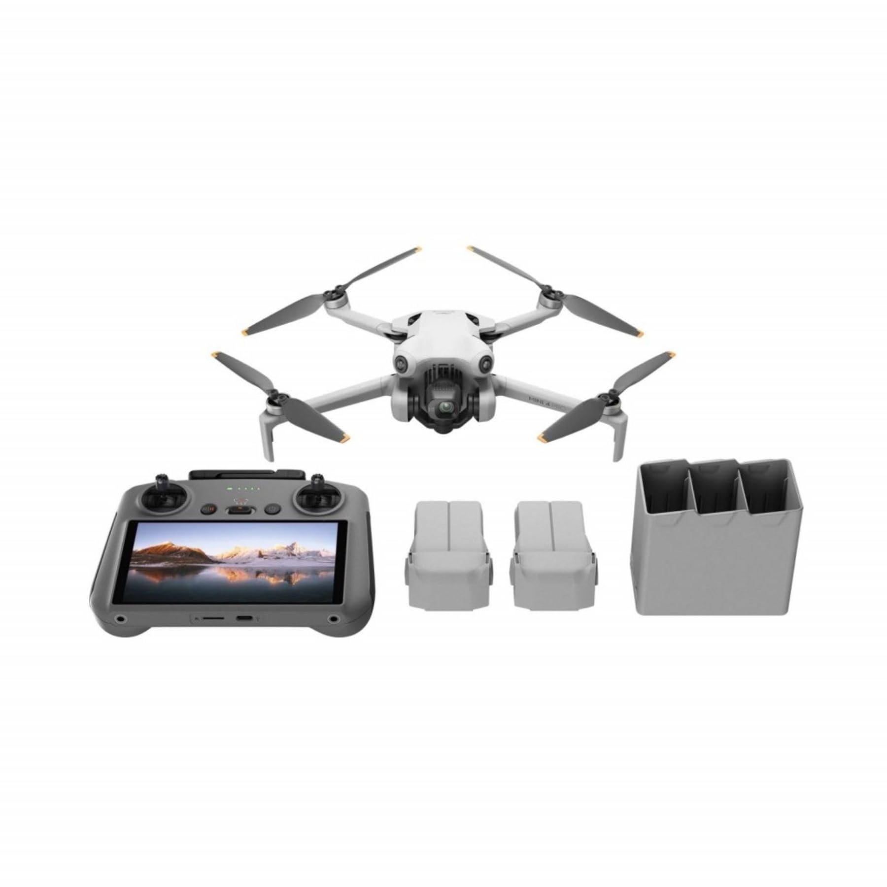 Photo 1 of (PARTIAL SET) (REMOTE POWER TESTED) DJI Mini 4 Pro Fly More Combo Plus with DJI RC 2, Drones with Camera for Adults 4K, 3 Intelligent Flight Battery Plus for up to 135 Mins Flight Time, Smart Return to Home, Drone for Beginners