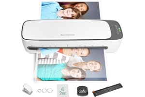 BEIXTOPOPO Laminator Machine, 13-inch A3 Laminator for A3 A4 A5, 60s Fast Warm-Up 6 in 1 Laminating Machine with Cold, 3Mil, 5Mil Modes, Paper Cutter, Corner Rounder, Hole Puncher and Iron Ring(40 Pouches)