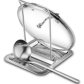 WAGENSTEIGER Foldable Stainless Steel Pot Lid Rest, Ladle Holder, Multifunctional Kitchen Organizer Stand, Easy Storage, Dishcloth Rack, Pan Lid Holder, Cooking Utensil Holder Organizer