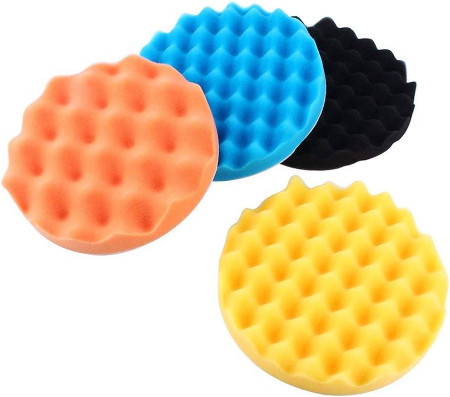 BTMB 7 Inch Car Foam Polishing Pad Kit Sponge Buffing Pads for Polisher Sanding,Waxing,Pack of 4