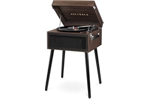 Victrola Liberty – Bluetooth Record Player – 5-in-1 Turntable with Vinyl Stream, FM Radio, USB Playback, Built-in Speakers, Use as Stand or Tabletop Player (Espresso)