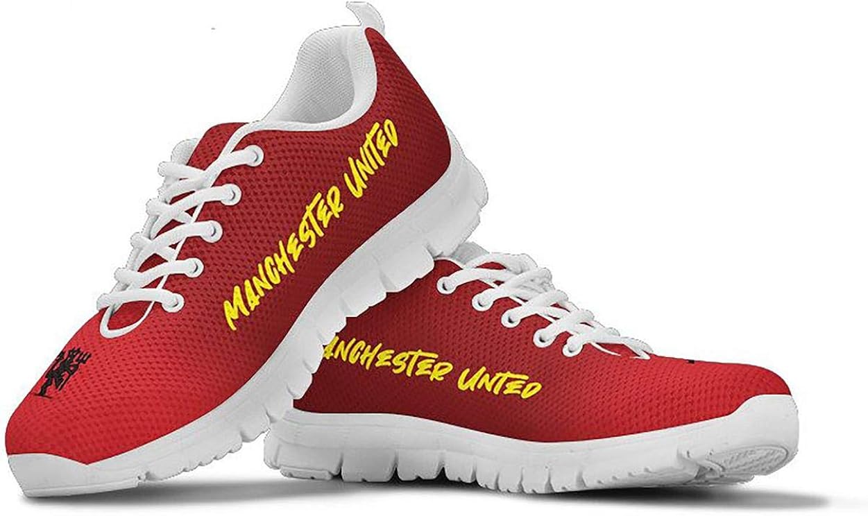 Amazon Com Southernmost Design Manchester United Themed Casual Athletic Running Shoe Mens Womens Sizes Sneakers Premier League Soccer Mufc Apparel Gifts Men Women Clothing