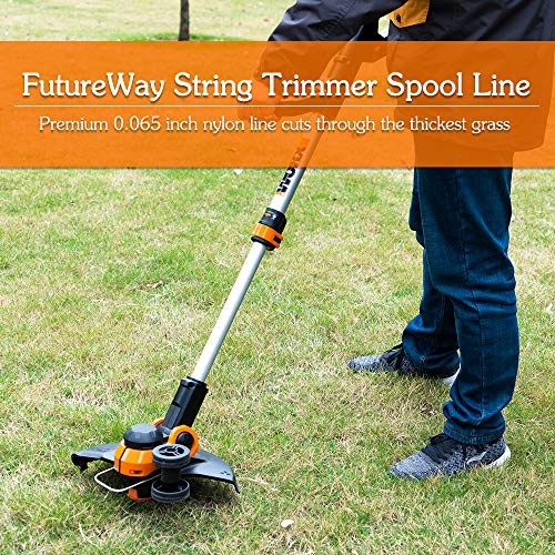 Future Way String Trimmer Replacement Spool Line 0.065 WG163 WG155 WG180 WG175 WG160, Weed Eater String Spool Line 10ft Compatible with Worx WA0010, Cordless Trimmer Edger Replacement (9 PCS)