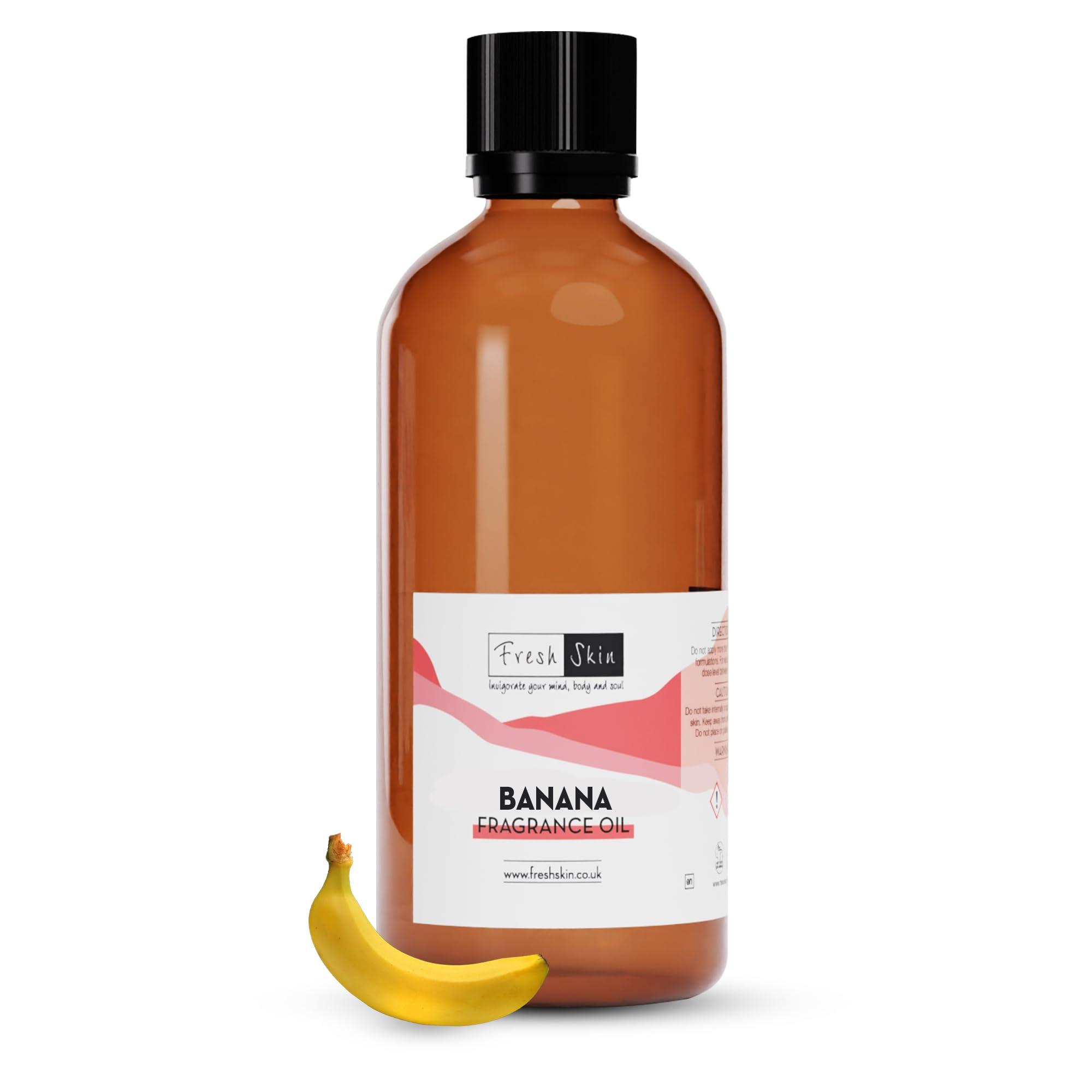 freshskin beauty ltd | 100ml Banana Fragrance Oil - Candles, Bath Bombs, Soap Making, Reed Diffusers & Wax Melts - Cosmetic Grade - Vegan Friendly - A Rich, Complex, & Long Lasting Scent!