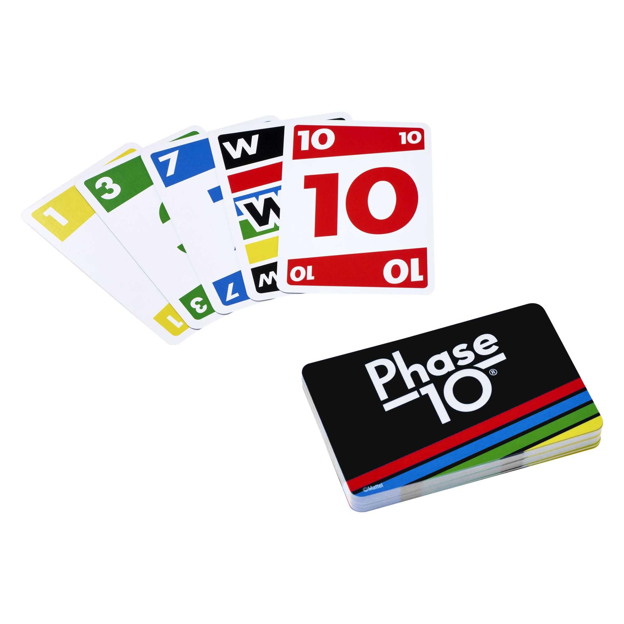 Mattel Games Phase 10 Kartenspiel für die Familie, Deutsche Version, von den UNO-Machern, Rommé-ähnlich, Perfekt als Kinderspiel, Reisespiel oder Spiel für Erwachsene, für 2-6 Spieler, FPW38 4