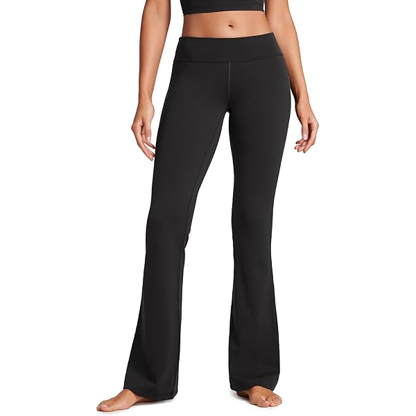 CRZ YOGA Dames Butterluxe Bootcut Flare Broek Yoga Leggings Crossover Hoge Taille Opaque Sportbroek Fitness Broek - 31''/33'' Black Tie Dye Flowers S