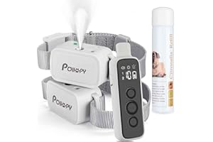 POIIOPY Citronella Dog Training Collar with Remote & 2 Receivers【Can't Work Automatically】,3 Modes Harmless Spray/Vibration/Beep, Humane Citronella Dog Collar,1000ft Range No Shock Rechargeable Spray Collar