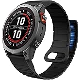 ISABAKE 26mm Strong Bands Compatible for Garmin Fenix 8 51mm/Fenix 7X / Fenix 6X / Fenix 5X/Enduro 2, Quick Fit Silicone Wrist Strap for Fenix 8/7/6/5/Forerunner 935/945/Epix Gen 2