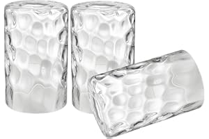 Anmire 3 Pack Clear Water Ripple Glass Shade, Cylinder Light Fixture Replacement Globe or Cover with 1-5/8-Inch Fitter for Chandelier Wall Sconce Pendant Light, G0029