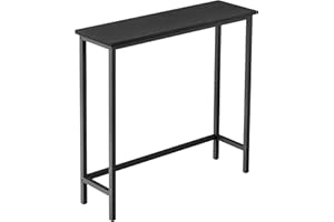 HollyHOME Narrow Console Table, 29.5" Slim Entryway Table, Sofa Stand, Hallway Shelf for Hallway, Bedroom, Living Room, Foyer, Black