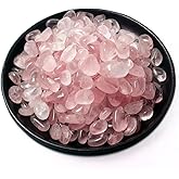 SigMntun Polished Rose Quartz Crystal Set, 0.4", 128 Pcs - Handpicked Tumbled Stones and Crystals Bulk for Healing, Reiki, Meditation, Witchcraft and Home Decor