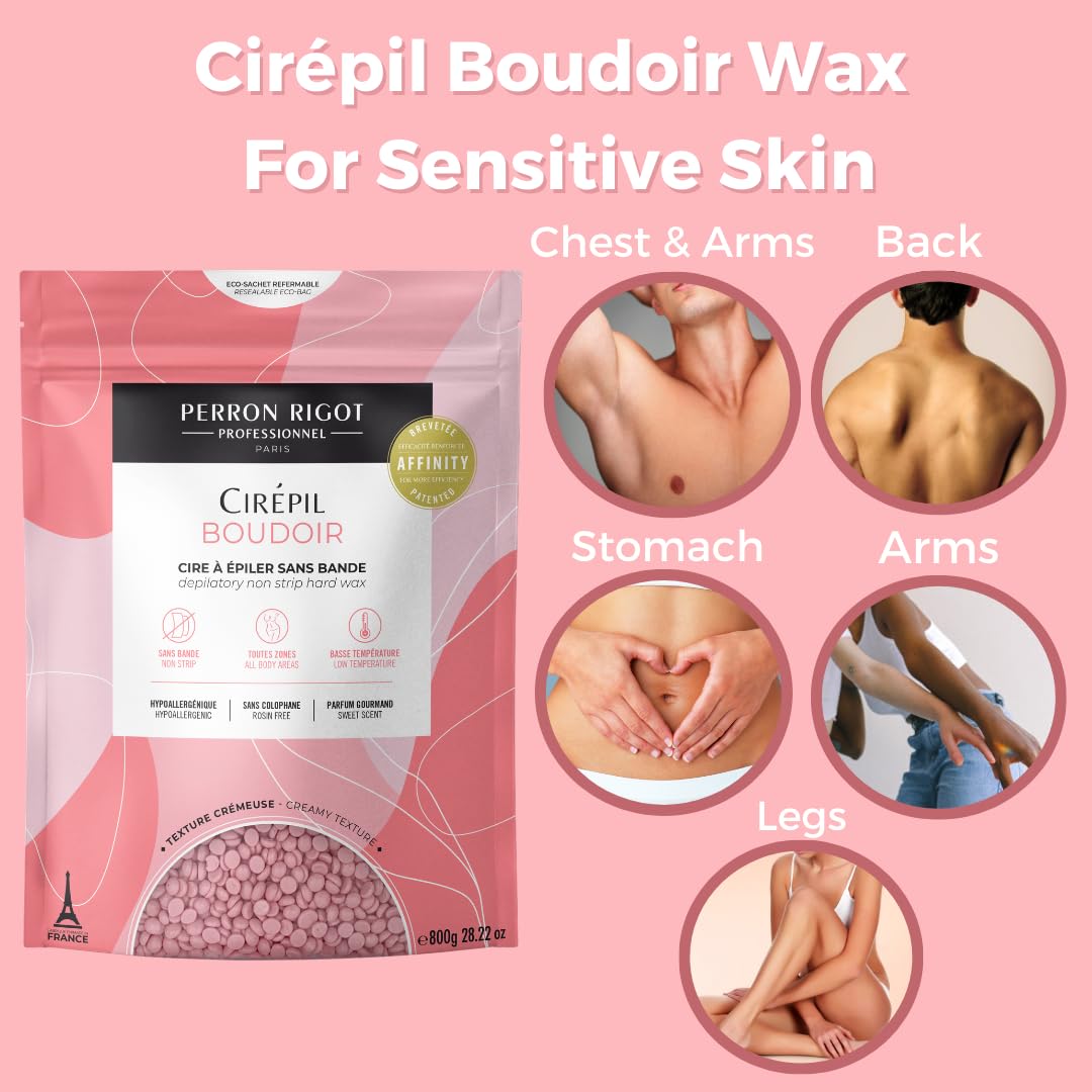 Cirepil Boudoir - 800g / 28.22 oz Wax Beads Bag - Sweet Fragrance - Allergen-Free - Specially Formulated for Short, Coarse Hair