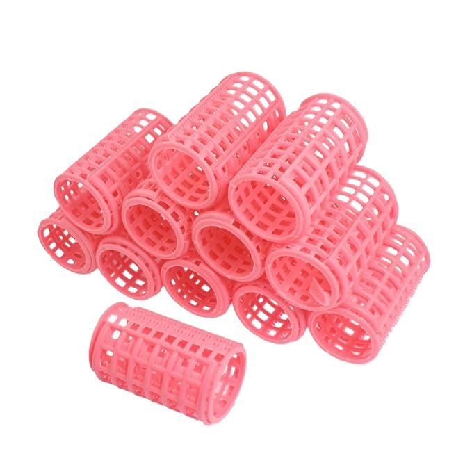 Sourcingmap Plastic DIY Hair Styling Roller Curlers Clips, Pink 7x4.3