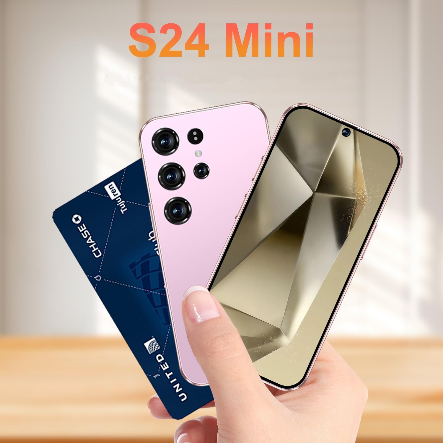 4G mini smartphone for kids 4-inch Incell HD Screen, 2600 mAh Big Battery, Dual SIM Dual Camera 5+8MP, Face Unlock 4G no contract phone (X24mini-Pink)
