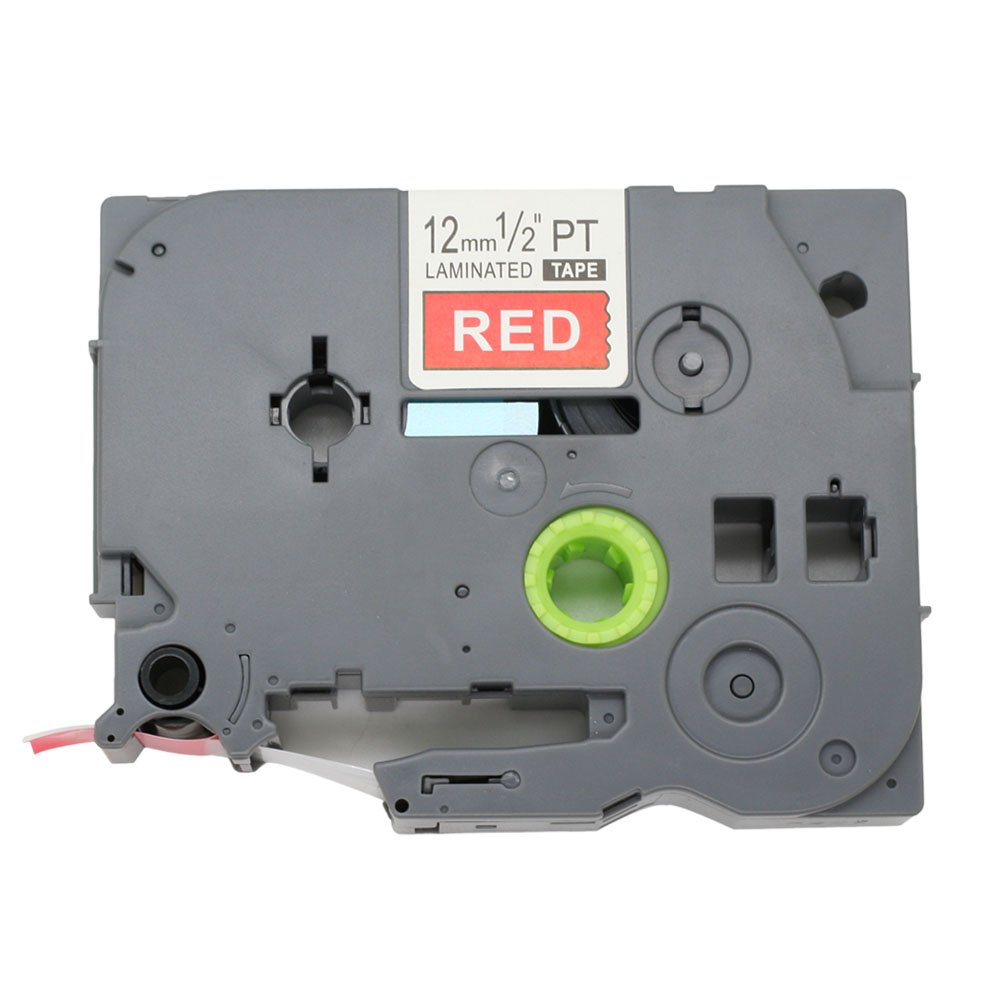 BROVACS 1 Pack White on Red Label Tape Compatible for Brother P-Touch TZ 435 TZe 435 12mm 1/2" OPA1143E
