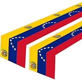 2Ct Venezuela Flag Party Table Runner - Venezuelan Flags Themed Birthday Party Supplies Decoration Venezolario National Day Country Tablecloth Decor Independence Day Celebrations Patriotic Table Cloth