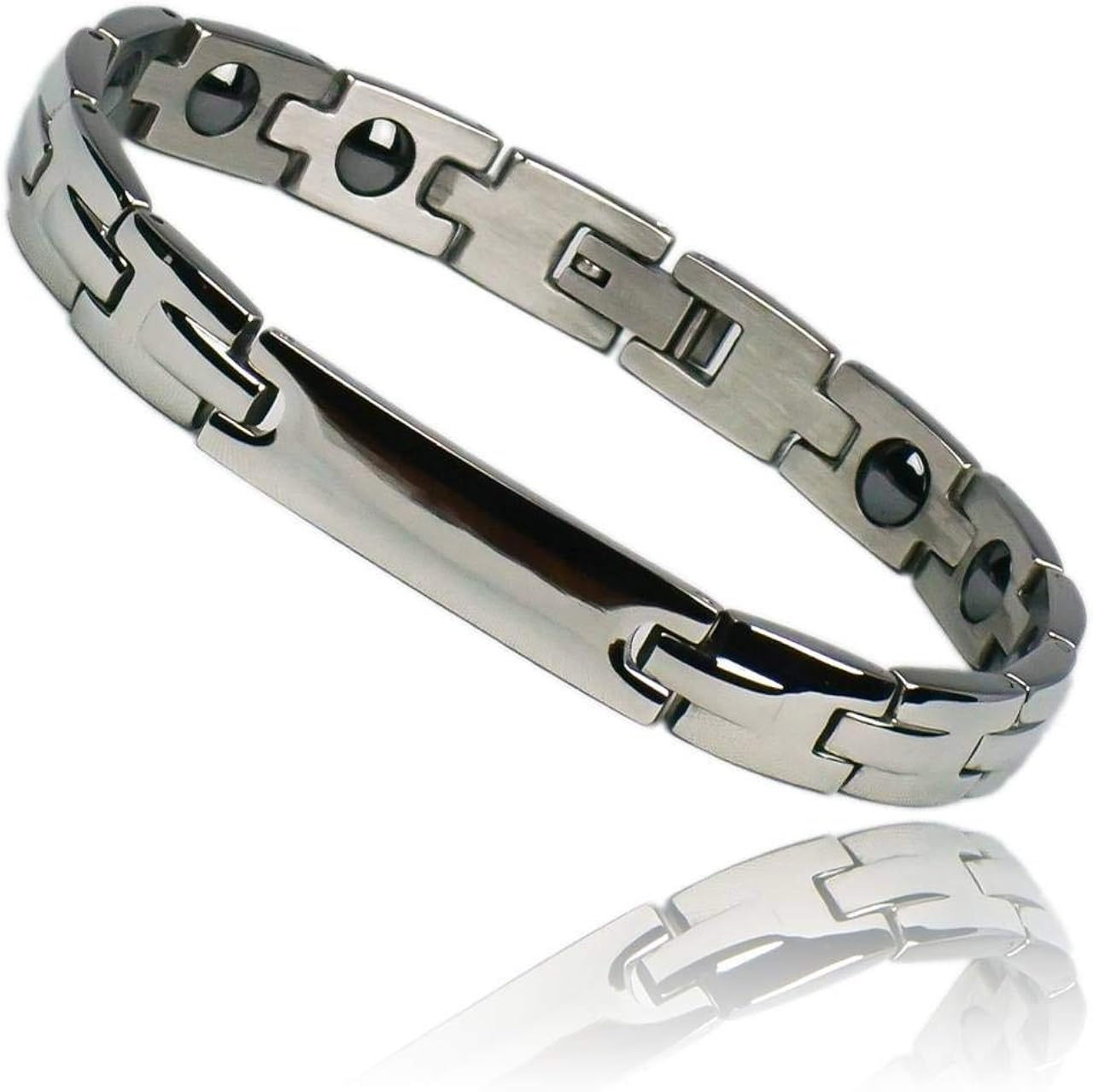 Amazon Ziymu 磁気 ブレスレット マグネット ステンレス プレート 静電気除去 抗疲労 血行促進 メンズ シルバー B 013 ブレスレット 通販