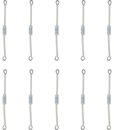 MECCANIXITY Rice Cooker Thermal Fuse – 216°C 10A 250V With Ring Terminals & Fiberglass Sleeving (1-Pack)