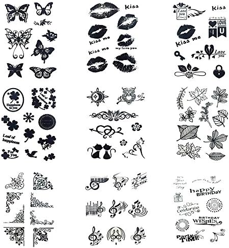 9 Pieces Clear Rubber Stamp for Card Making Decoration and Scrapbooking