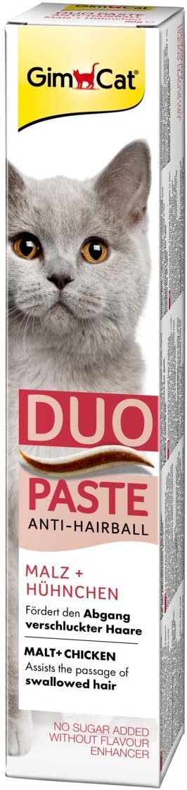 gimcat duo paste anti hairball katzensnack fordert den abgang verschluckter haare 1 tube 1 x 50 g