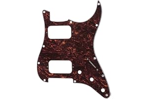 Musiclily Pro 11 Holes Round Corner HH Strat Pickguard 2 Humbuckers for American/Mexican Fender Standard Stratocaster Electri