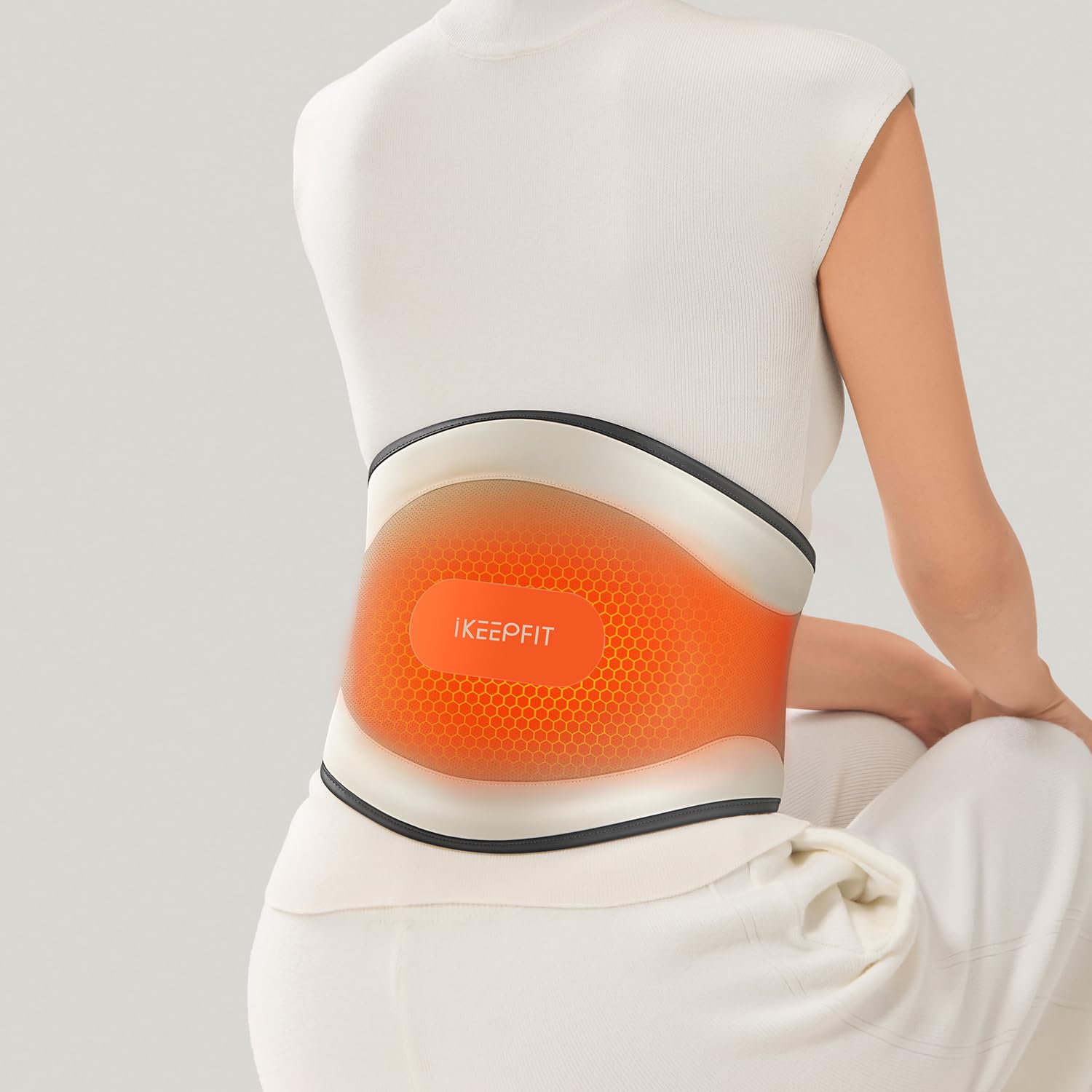 Photo 1 of IKEEPFIT Cordless Heating Pad for Back Pain Relief: Electric Heat Pad with Massager for Period Cramps, MAXwarm 2.0[2025 Upgraded], Extra Large 65", 6000mAh Battery, Gift for Women Men (Grey)