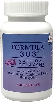 Dee Cee Labs Formula 303 Maximum Strength Natural Relaxant Tablets, 250 Tablets