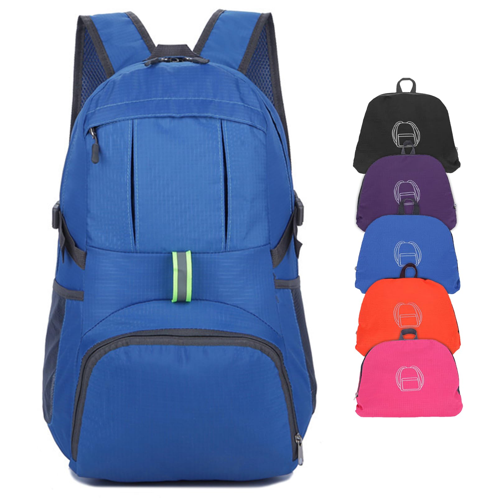 Yoolly Lightweight Foldable Backpack, Waterproof Packable Backpack for Men Women Kids, Durable Hiking Rucksack for School, Outdoor Sports, Travelling, Camping Biking Walking (Blue)