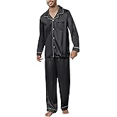 U2SKIIN Mens Silk Pajamas Set, Long Sleeve Satin Pajamas for Men Sleepwear Button Down Pjs Set Two-piece