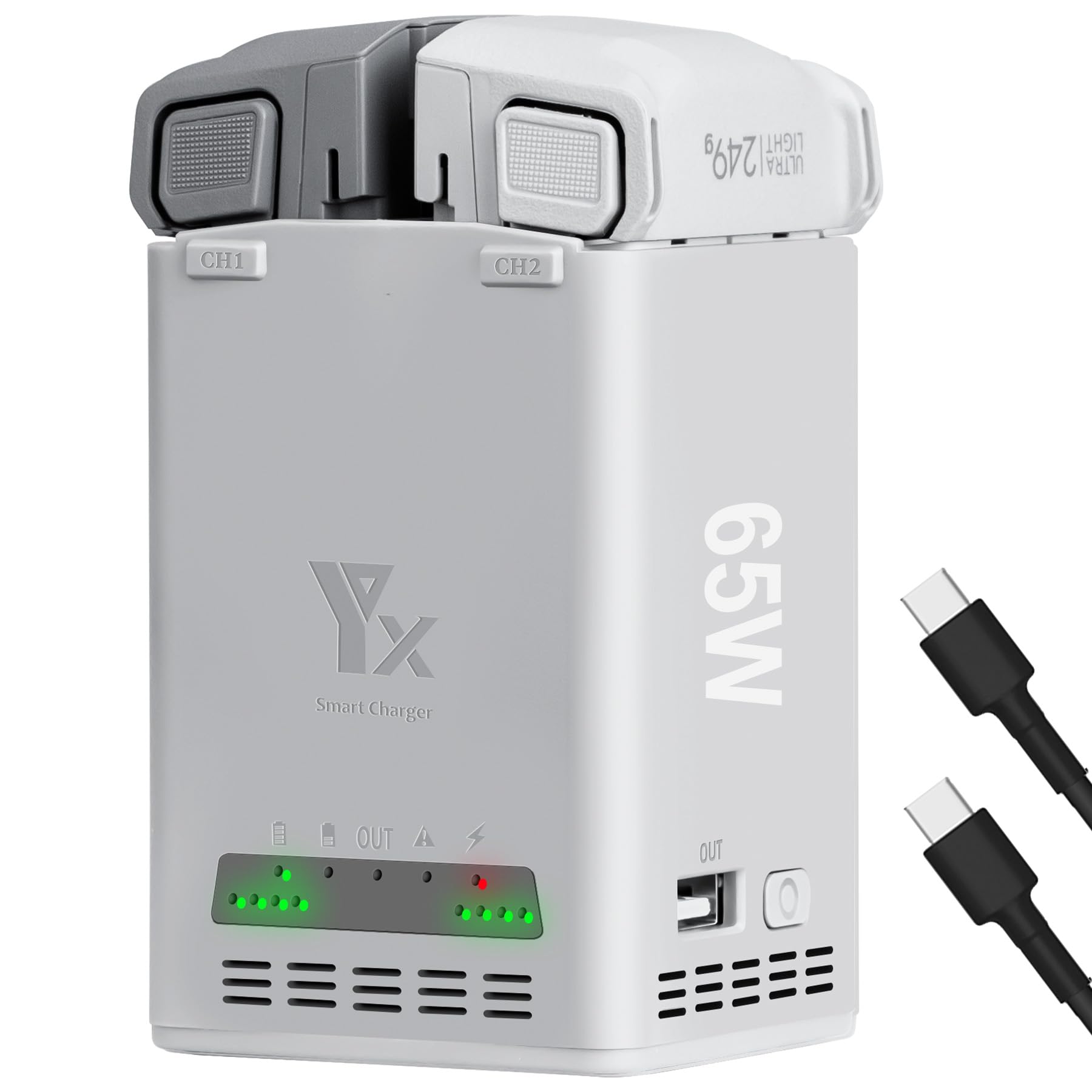 LYONGTECH 65W Two-Way Battery Charger with Storage Charge for DJI Mini 5 4 3 Pro Drone,Dual Charging Hub,Rapid Charge Two Batteries Accessories