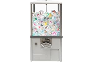 BAIODNB Candy Gumball Vending Machine Candy Machine Dispenser for Business, Capsule Machine Toy/Capsule Vending Machine Dispenser, Vending Machine for 25 Cent Coin Only,2 25 Cent Coins Per Side(White)