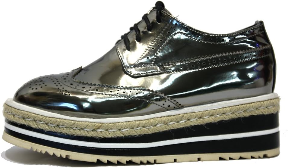 Women's Metallic Glitter Oxford Platform Shoes