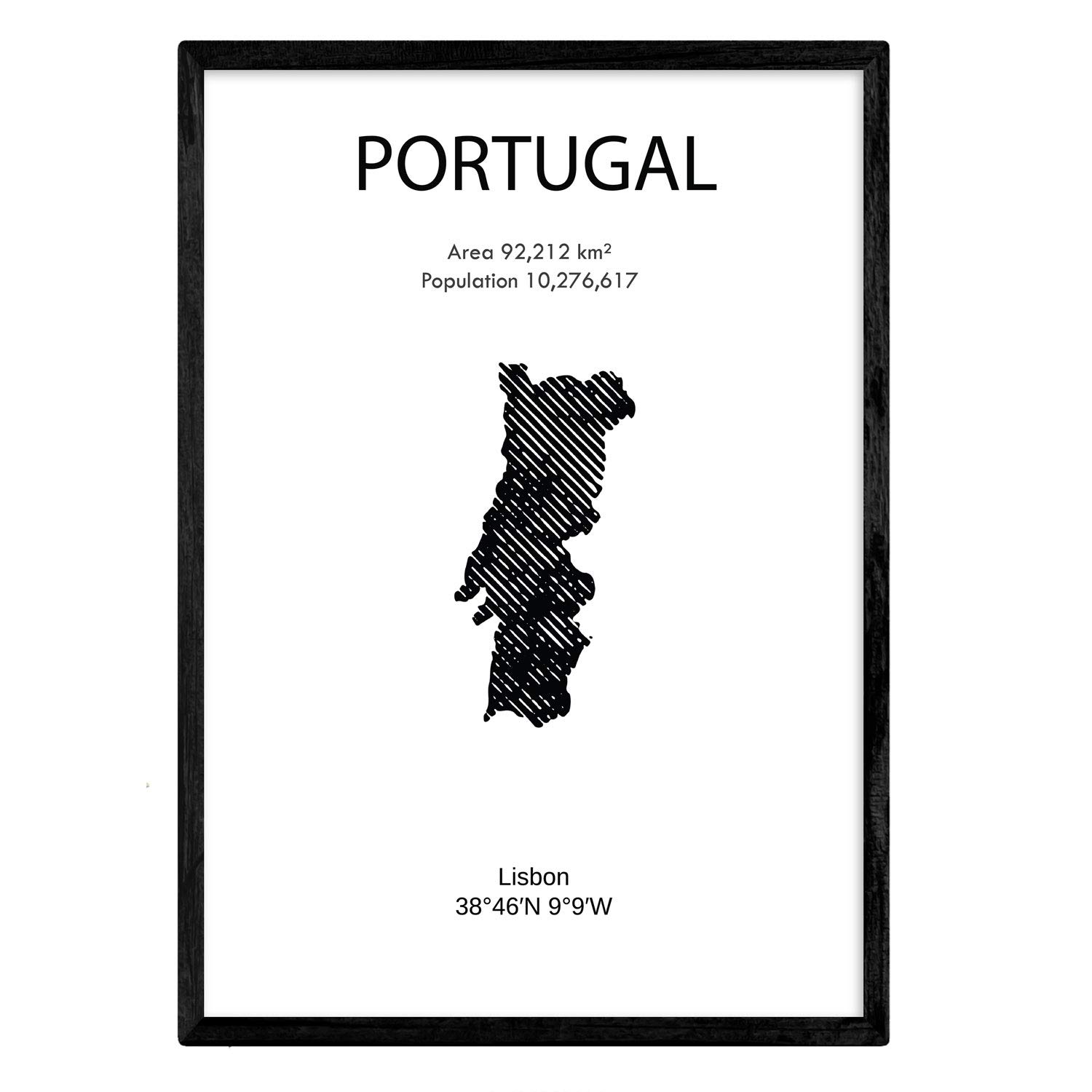 Nacnic Poster of Portugal. Sheets of countries and continents. A3 size