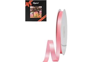 LIUYAXI Double Faced Pink Satin Ribbon, 3/8" X Continuous 25 Yards, Ribbons Perfect for Gift Wrapping Bows Bouquet Wedding De