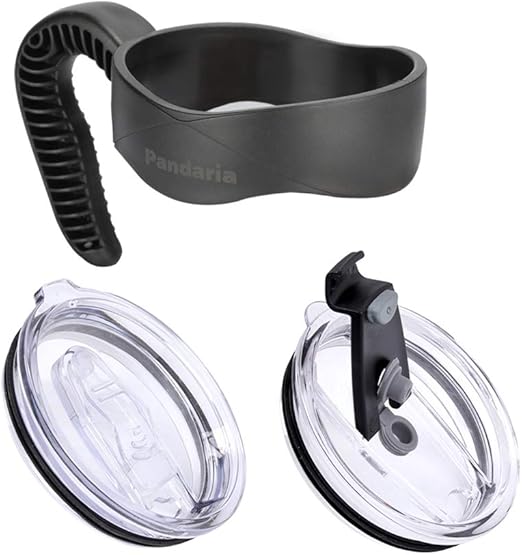 Amazon Com Set Of Spill Proof Lids And Tumbler Handle Fit For Pandaria Yeti Rtic Ozark Trail 30 Oz Tumbler Travel Mug Coffee Cup Bpa Free And Dishwasher Safe Tumblers