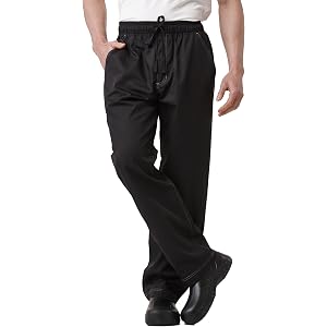 Guolamy Men's Cool Vent Baggy Lightweight Chef Pants 323M