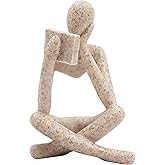 MinrzPet Bookshelf Decor, Reading Thinker Sculpture Figurine, Coffee Table Decor, Entry Way Table Home Decor, Decorative Stat