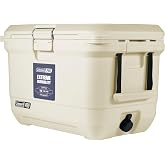 Coleman Pro 45-Quart Hard Cooler with Wheels, Desert Sand | Holds up to 74 cans and ice retention up to 4 days, Rugged Handles for easy transport, Great for Camping, Sporting events