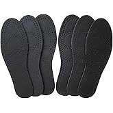 Bellcon Black Leather Insoles for Men Thin Soles Replacement Nonslip Shoe Pads Shoes Inserts Comfortable Cushioning Carbon Odor Eater (3 Pairs/ Mens US 11), 3 Pairs/Mens 11 M US
