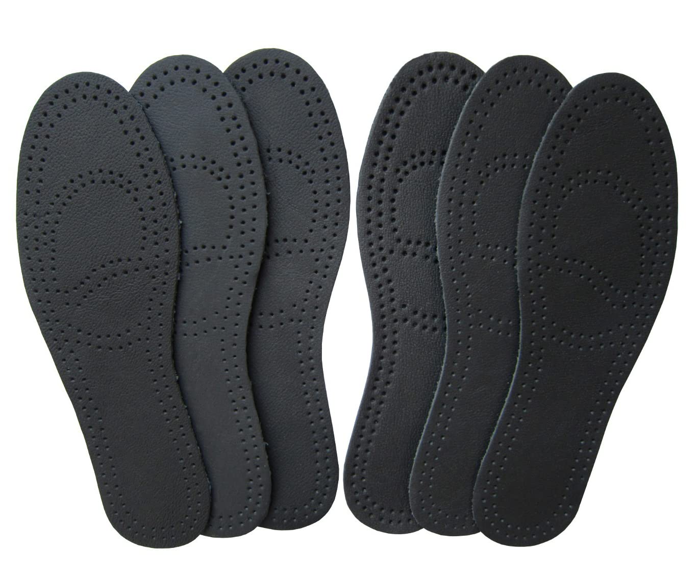 Photo 1 of 3 Pack Black Leather Insoles for Men Nonslip Shoe Pads for Boots Thin Leather Inserts for Men Dress Shoes Sole Replacement Liners for Odor Eater (3 Pairs/Mens US 8-8.5)