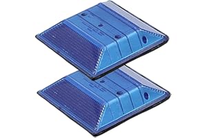 FIREHOSEDIRECT Reflective Road Driveway Marker (2 Pack) - Fire Hydrant Blue Pavement Markers - DOT Peel-N-Stick Blue Reflective Road Marker