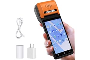 symcode POS PDA Thermal Receipt Printer,1D 2D Barcode Scanner Handheld PDA Printer Mobile POS Machine 5.5" Touch Screen 58mm Thermal Printer Android 8.1 Support 4G WiFi Bluetooth and NFC