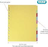 Elba A4+ Yellow 10 Part File Dividers 5 Pack for Binders Punched Pockets view 3