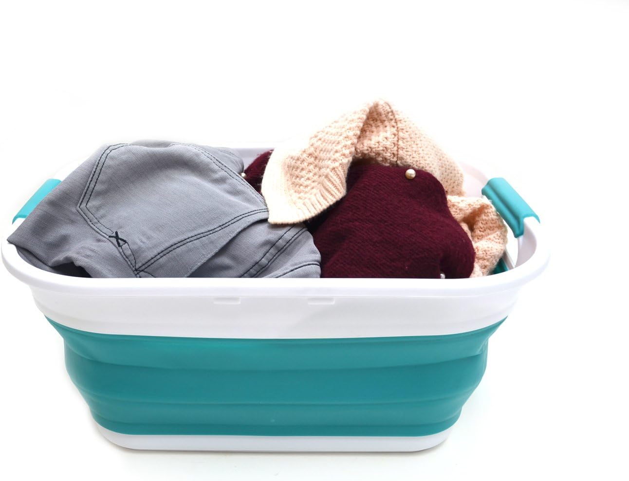 SAMMART 17.5L (4.6 Gallon) Small Collapsible / Foldable / Pop Up / Portable Washing Tub, Water Capacity 13.5L/3.5 Gallon (1, Bright Blue): Kitchen & Dining