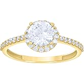 Jewels By Lux 10kt Yellow Gold Womens Cubic-Zirconia Fashion Bridal Anniversary Engagement Wedding Ring