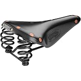 Brooks England Flyer, Touring Leather Bike Saddle with Suspension Springs