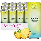 Moment Sparkling Electrolyte Drink (Pineapple) - Zero Added Sugar Electrolyte Drinks with Magnesium, Potassium, Sodium - Hydration Drinks with Electrolytes to Stay Hydrated and Recover Fast - 12 Pack