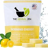 Morning Energy Shower Steamers Aromatherapy for Energy - USA Made Valentines Day Gift for Her and Him - Peppermint & Lemon Shower Bomb Tablets – Soothing Natural Essential Oils (10 Pack)